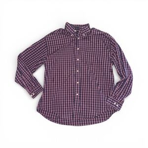 Hathaway Sport Men's Size Large Checkered Shirt - Blue and Blue Button Up Top